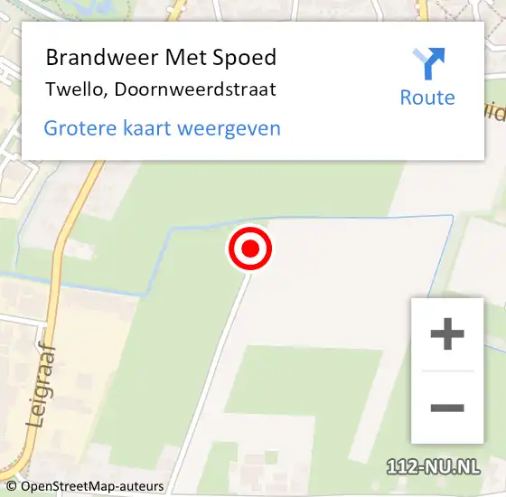 Locatie op kaart van de 112 melding: Brandweer Met Spoed Naar Twello, Doornweerdstraat op 3 juli 2015 15:25