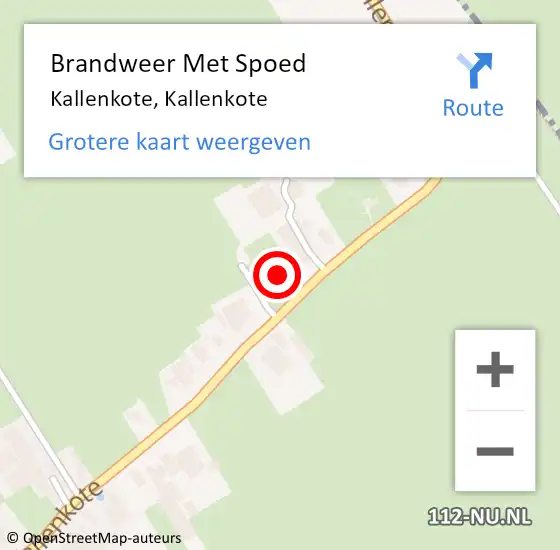 Locatie op kaart van de 112 melding: Brandweer Met Spoed Naar Kallenkote, Kallenkote op 3 juli 2015 15:28
