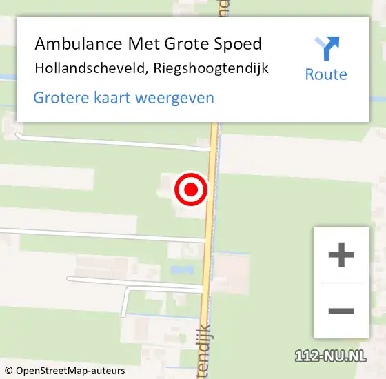 Locatie op kaart van de 112 melding: Ambulance Met Grote Spoed Naar Hollandscheveld, Riegshoogtendijk op 3 juli 2015 16:30