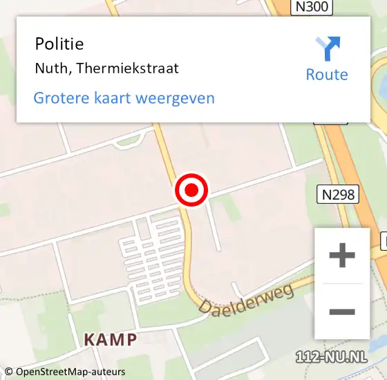 Locatie op kaart van de 112 melding: Politie Nuth, Thermiekstraat op 12 november 2013 23:53