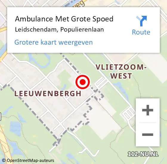 Locatie op kaart van de 112 melding: Ambulance Met Grote Spoed Naar Leidschendam, Populierenlaan op 3 juli 2015 16:41