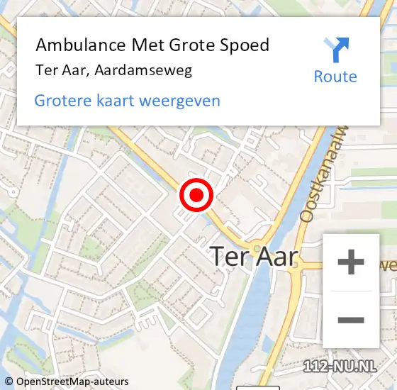 Locatie op kaart van de 112 melding: Ambulance Met Grote Spoed Naar Ter Aar, Aardamseweg op 3 juli 2015 16:47