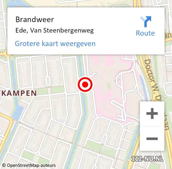 Locatie op kaart van de 112 melding: Brandweer Ede, Van Steenbergenweg op 3 juli 2015 18:10