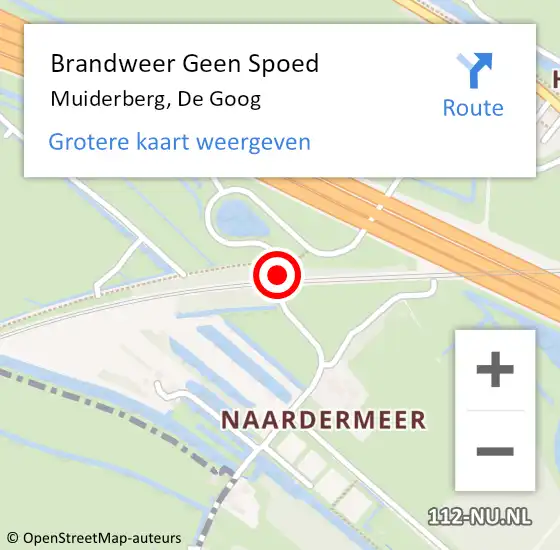 Locatie op kaart van de 112 melding: Brandweer Geen Spoed Naar Muiderberg, De Goog op 3 juli 2015 18:29