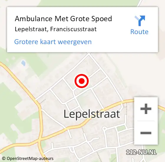 Locatie op kaart van de 112 melding: Ambulance Met Grote Spoed Naar Lepelstraat, Franciscusstraat op 3 juli 2015 18:48