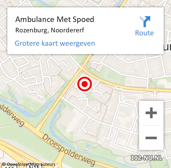 Locatie op kaart van de 112 melding: Ambulance Met Spoed Naar Rozenburg, Noordererf op 3 juli 2015 21:19