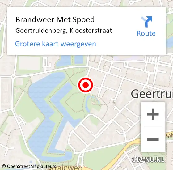 Locatie op kaart van de 112 melding: Brandweer Met Spoed Naar Geertruidenberg, Kloosterstraat op 3 juli 2015 21:29