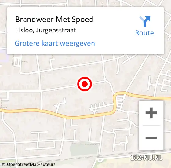 Locatie op kaart van de 112 melding: Brandweer Met Spoed Naar Elsloo, Jurgensstraat op 3 juli 2015 22:28