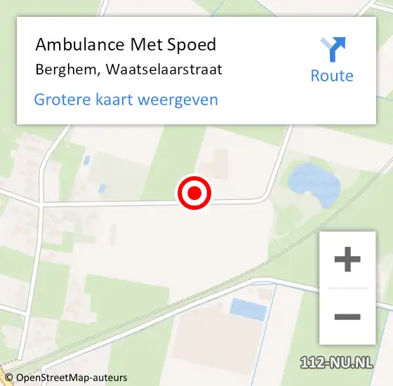 Locatie op kaart van de 112 melding: Ambulance Met Spoed Naar Berghem, Waatselaarstraat op 3 juli 2015 23:33