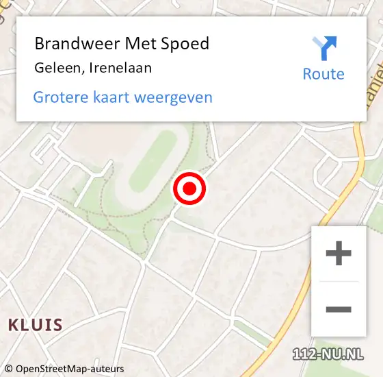 Locatie op kaart van de 112 melding: Brandweer Met Spoed Naar Geleen, Irenelaan op 3 juli 2015 23:59