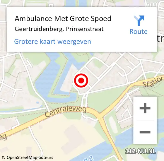 Locatie op kaart van de 112 melding: Ambulance Met Grote Spoed Naar Geertruidenberg, Prinsenstraat op 3 juli 2015 23:59