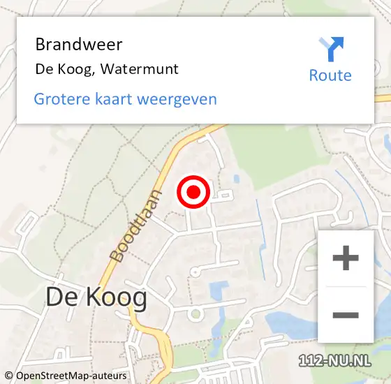 Locatie op kaart van de 112 melding: Brandweer De Koog, Watermunt op 4 juli 2015 00:08