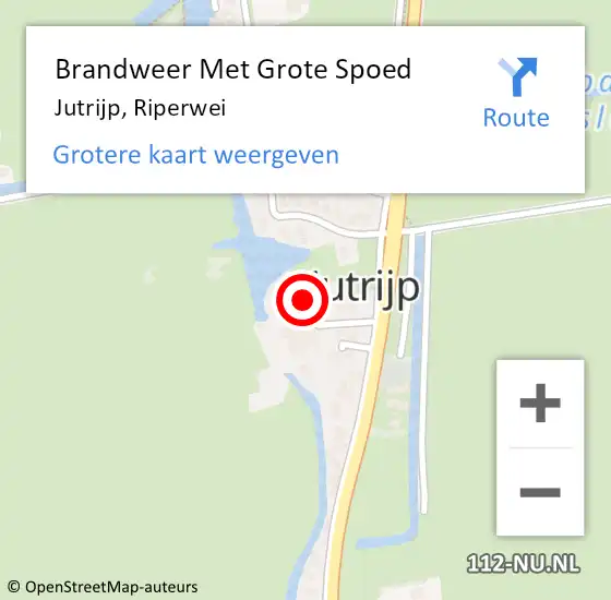 Locatie op kaart van de 112 melding: Brandweer Met Grote Spoed Naar Jutrijp, Riperwei op 4 juli 2015 01:48