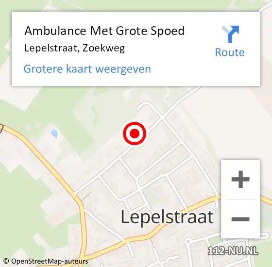 Locatie op kaart van de 112 melding: Ambulance Met Grote Spoed Naar Lepelstraat, Zoekweg op 4 juli 2015 02:35