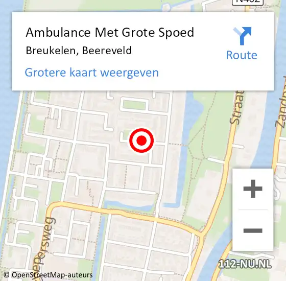 Locatie op kaart van de 112 melding: Ambulance Met Grote Spoed Naar Breukelen, Beereveld op 4 juli 2015 03:38