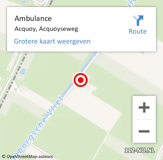 Locatie op kaart van de 112 melding: Ambulance Acquoy, Acquoyseweg op 4 juli 2015 05:00