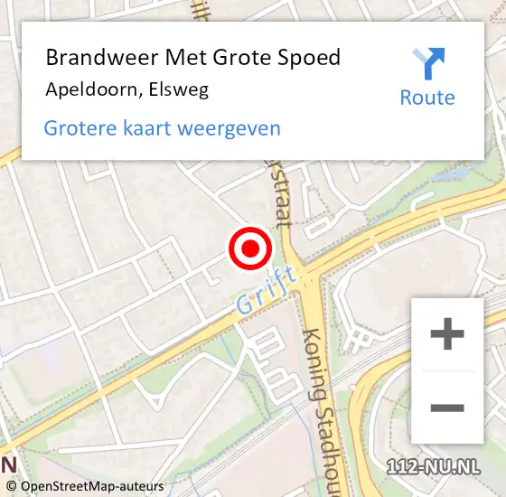 Locatie op kaart van de 112 melding: Brandweer Met Grote Spoed Naar Apeldoorn, Elsweg op 4 juli 2015 07:22