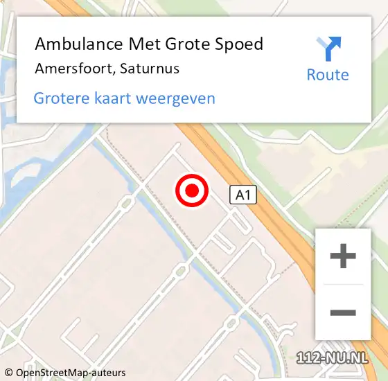 Locatie op kaart van de 112 melding: Ambulance Met Grote Spoed Naar Amersfoort, Saturnus op 4 juli 2015 09:08