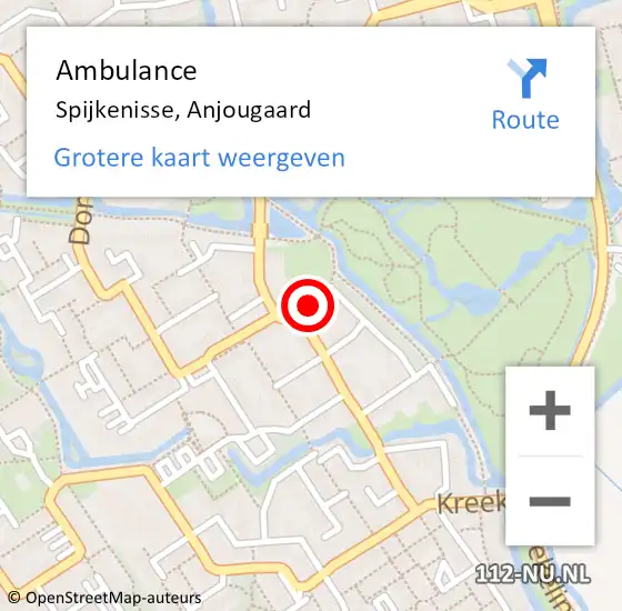 Locatie op kaart van de 112 melding: Ambulance Spijkenisse, Anjougaard op 13 november 2013 03:06