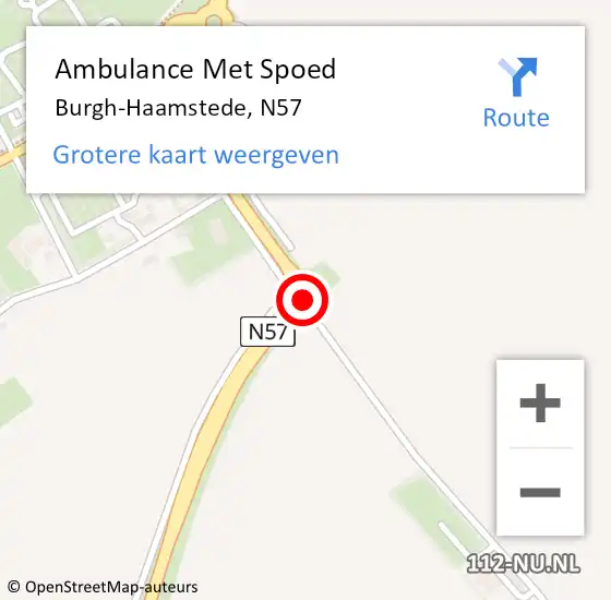 Locatie op kaart van de 112 melding: Ambulance Met Spoed Naar Burgh-Haamstede, N57 op 4 juli 2015 12:02
