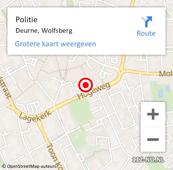 Locatie op kaart van de 112 melding: Politie Deurne, Wolfsberg op 13 november 2013 04:43