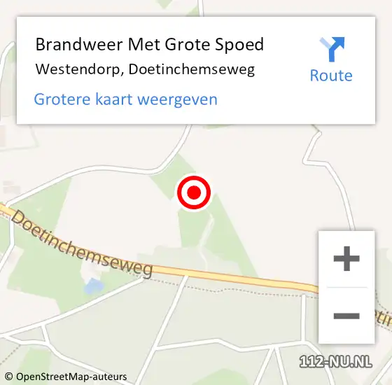 Locatie op kaart van de 112 melding: Brandweer Met Grote Spoed Naar Westendorp, Doetinchemseweg op 13 november 2013 04:47