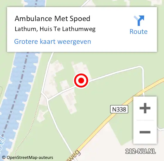 Locatie op kaart van de 112 melding: Ambulance Met Spoed Naar Lathum, Huis Te Lathumweg op 4 juli 2015 12:32