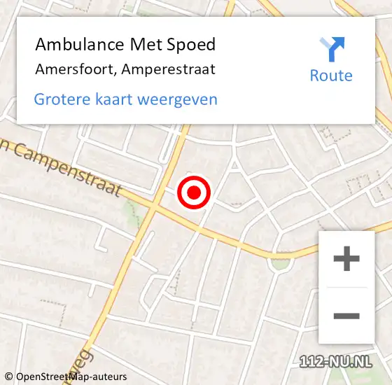 Locatie op kaart van de 112 melding: Ambulance Met Spoed Naar Amersfoort, Amperestraat op 4 juli 2015 12:44