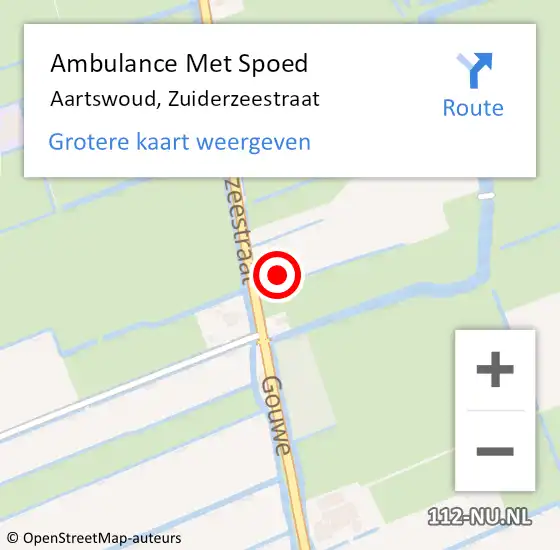 Locatie op kaart van de 112 melding: Ambulance Met Spoed Naar Aartswoud, Zuiderzeestraat op 4 juli 2015 13:14