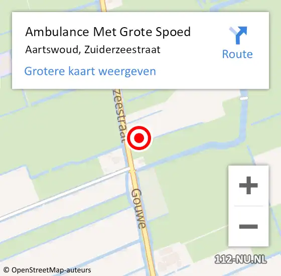 Locatie op kaart van de 112 melding: Ambulance Met Grote Spoed Naar Aartswoud, Zuiderzeestraat op 4 juli 2015 13:15
