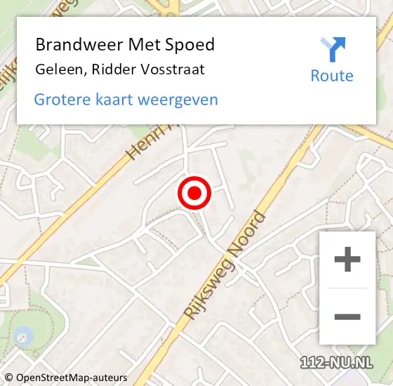 Locatie op kaart van de 112 melding: Brandweer Met Spoed Naar Geleen, Ridder Vosstraat op 4 juli 2015 13:41