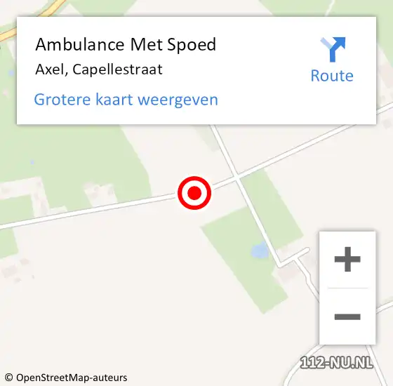 Locatie op kaart van de 112 melding: Ambulance Met Spoed Naar Axel, Capellestraat op 4 juli 2015 13:44