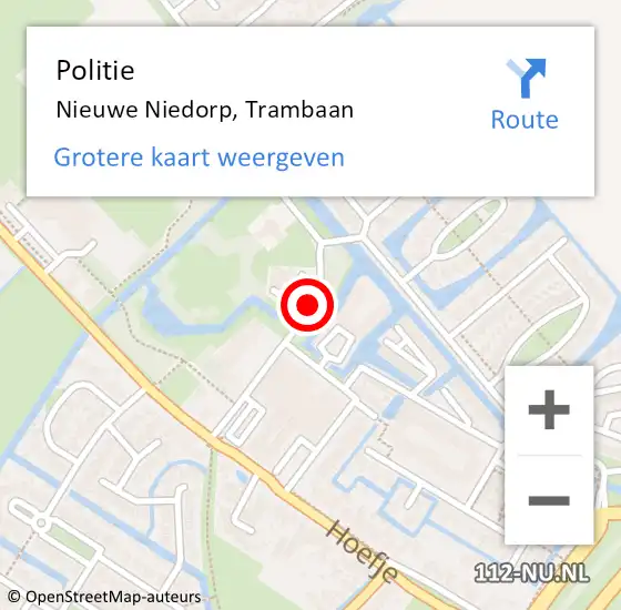 Locatie op kaart van de 112 melding: Politie Nieuwe Niedorp, Trambaan op 4 juli 2015 14:53