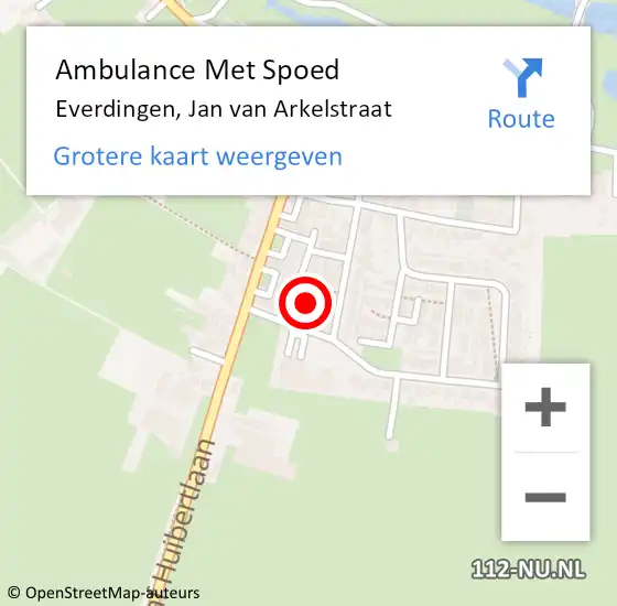 Locatie op kaart van de 112 melding: Ambulance Met Spoed Naar Everdingen, Jan van Arkelstraat op 4 juli 2015 15:28