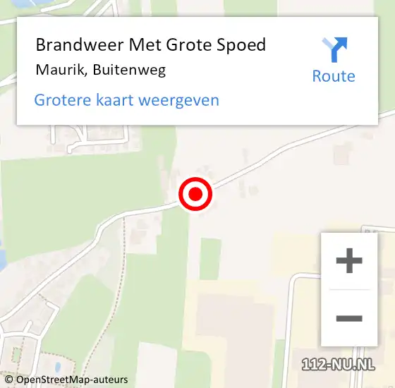 Locatie op kaart van de 112 melding: Brandweer Met Grote Spoed Naar Maurik, Buitenweg op 4 juli 2015 17:26