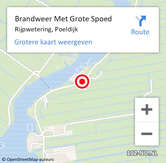 Locatie op kaart van de 112 melding: Brandweer Met Grote Spoed Naar Rijpwetering, Poeldijk op 4 juli 2015 17:32