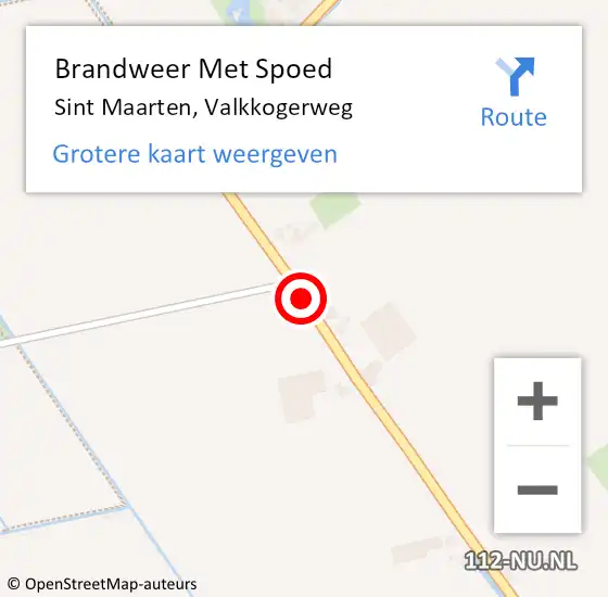 Locatie op kaart van de 112 melding: Brandweer Met Spoed Naar Sint Maarten, Valkkogerweg op 4 juli 2015 17:36