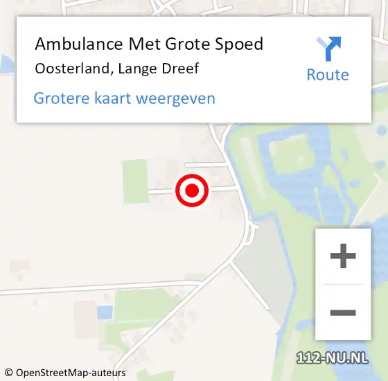 Locatie op kaart van de 112 melding: Ambulance Met Grote Spoed Naar Oosterland, Lange Dreef op 4 juli 2015 17:42