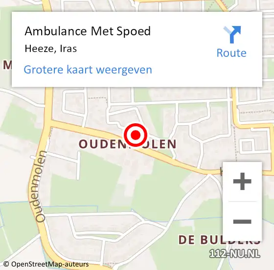 Locatie op kaart van de 112 melding: Ambulance Met Spoed Naar Heeze, Iras op 4 juli 2015 18:36