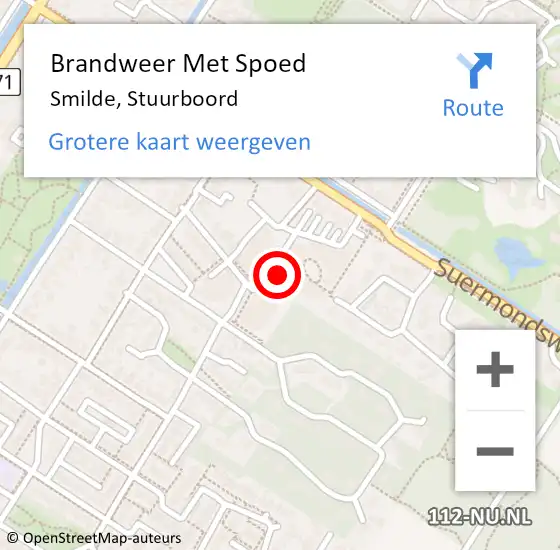 Locatie op kaart van de 112 melding: Brandweer Met Spoed Naar Smilde, Stuurboord op 4 juli 2015 19:32