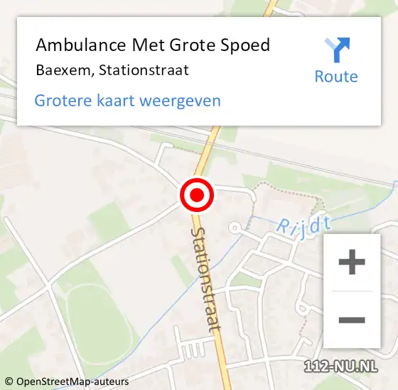 Locatie op kaart van de 112 melding: Ambulance Met Grote Spoed Naar Baexem, Stationstraat op 4 juli 2015 20:17