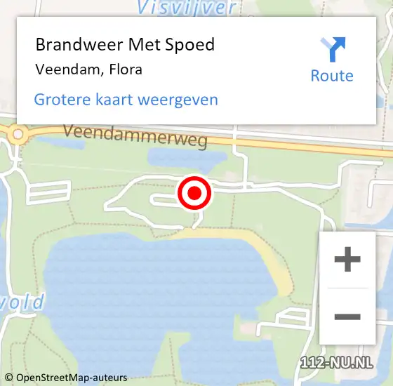 Locatie op kaart van de 112 melding: Brandweer Met Spoed Naar Veendam, Flora op 4 juli 2015 22:25