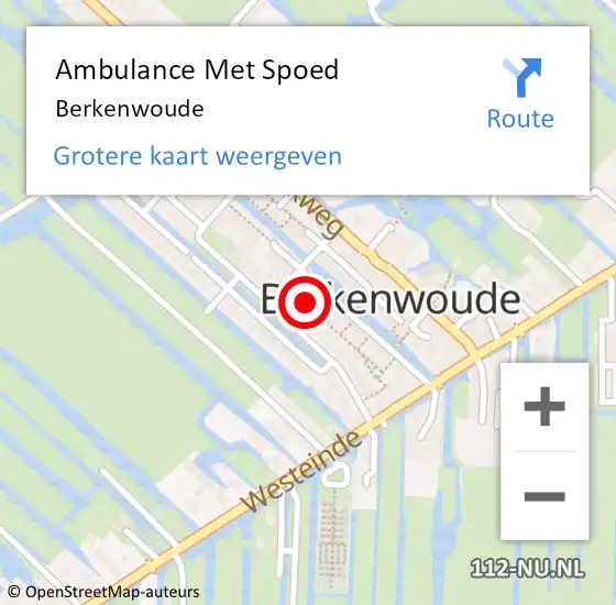 Locatie op kaart van de 112 melding: Ambulance Met Spoed Naar Berkenwoude op 5 juli 2015 10:09