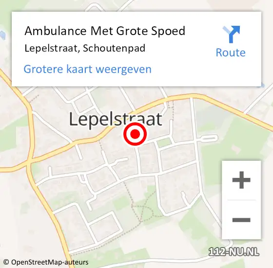 Locatie op kaart van de 112 melding: Ambulance Met Grote Spoed Naar Lepelstraat, Schoutenpad op 5 juli 2015 10:45