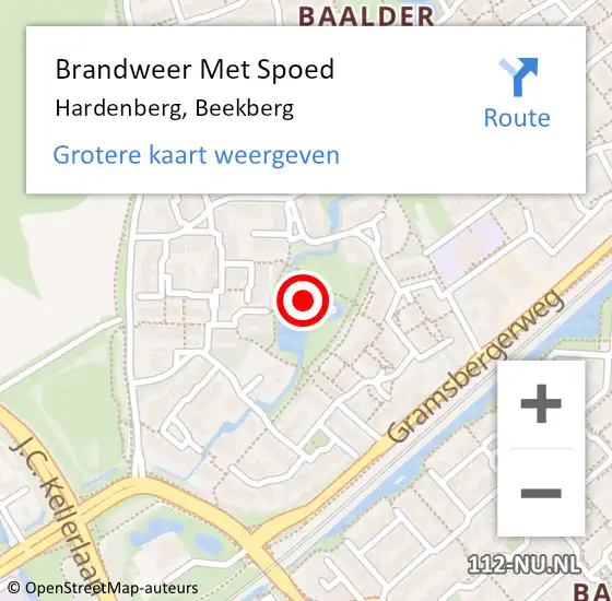 Locatie op kaart van de 112 melding: Brandweer Met Spoed Naar Hardenberg, Beekberg op 5 juli 2015 11:28