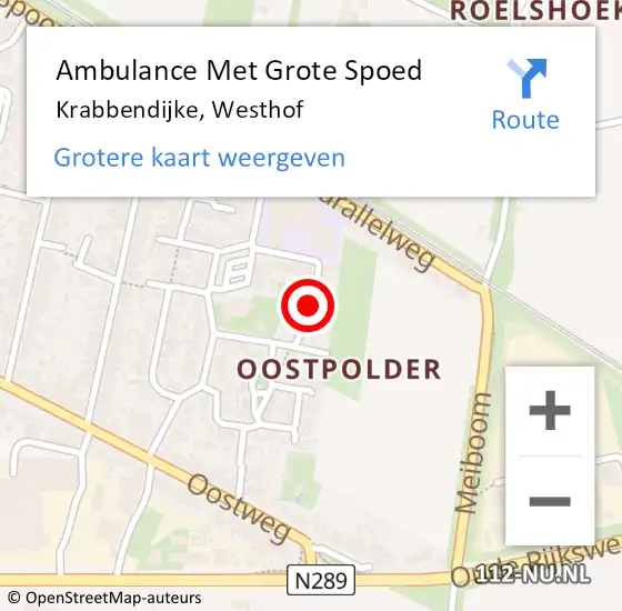 Locatie op kaart van de 112 melding: Ambulance Met Grote Spoed Naar Krabbendijke, Westhof op 5 juli 2015 11:31