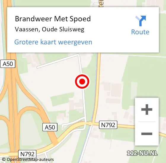 Locatie op kaart van de 112 melding: Brandweer Met Spoed Naar Vaassen, Oude Sluisweg op 13 november 2013 09:01