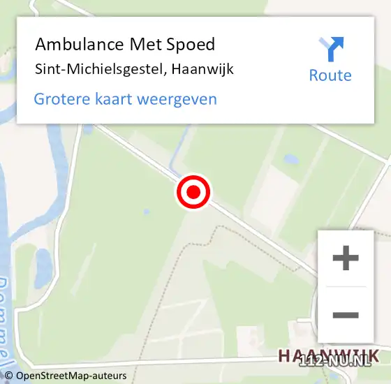 Locatie op kaart van de 112 melding: Ambulance Met Spoed Naar Sint-Michielsgestel, Haanwijk op 5 juli 2015 12:29