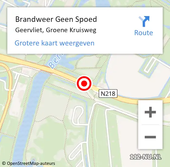 Locatie op kaart van de 112 melding: Brandweer Geen Spoed Naar Geervliet, Groene Kruisweg op 5 juli 2015 12:47