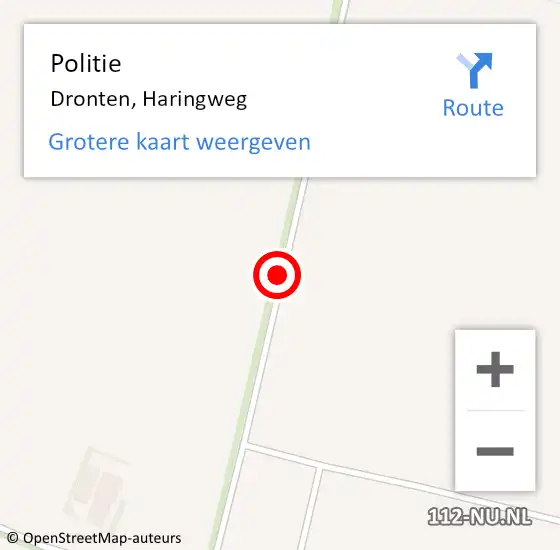 Locatie op kaart van de 112 melding: Politie Dronten, Haringweg op 5 juli 2015 13:45